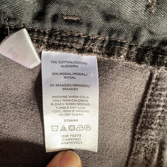 ANN‎ Taylor Loft brown corduroy high waist skinny ankle stretch pants - Picture 6 of 8